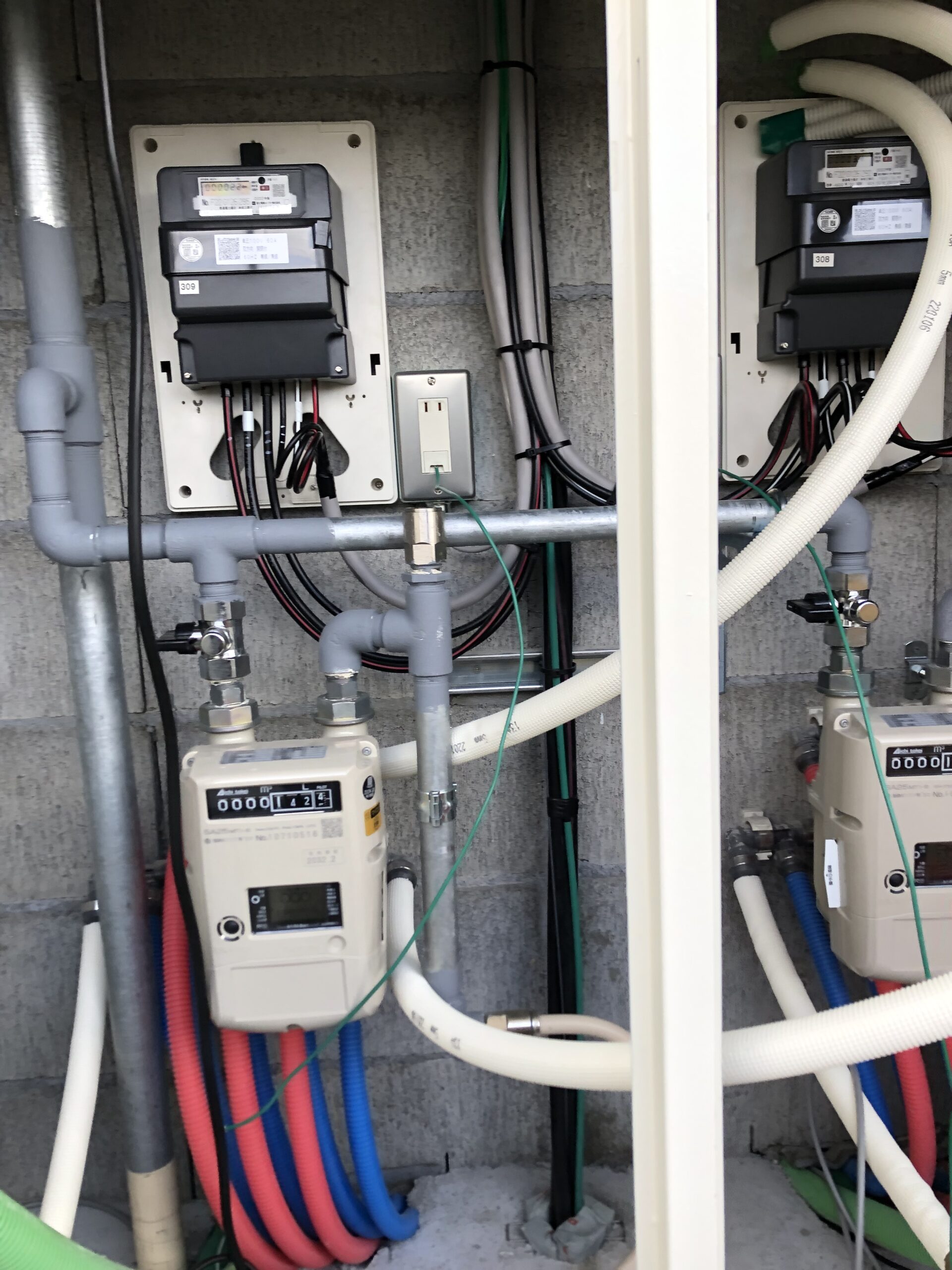 新築マンションメーター回り工事