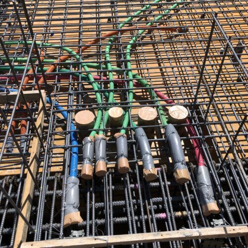 分譲マンションスラブ打込み配管